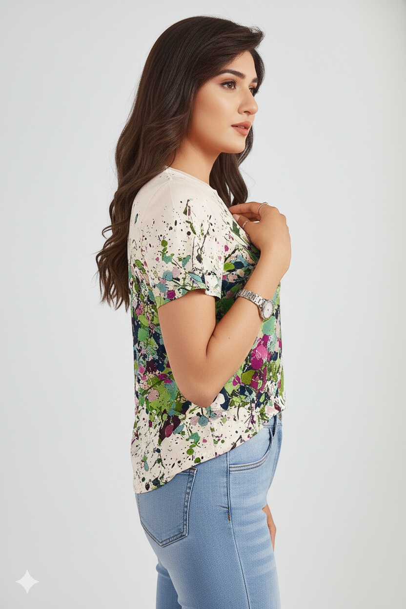 Urban Splash Printed T-Shirt – Green Multi