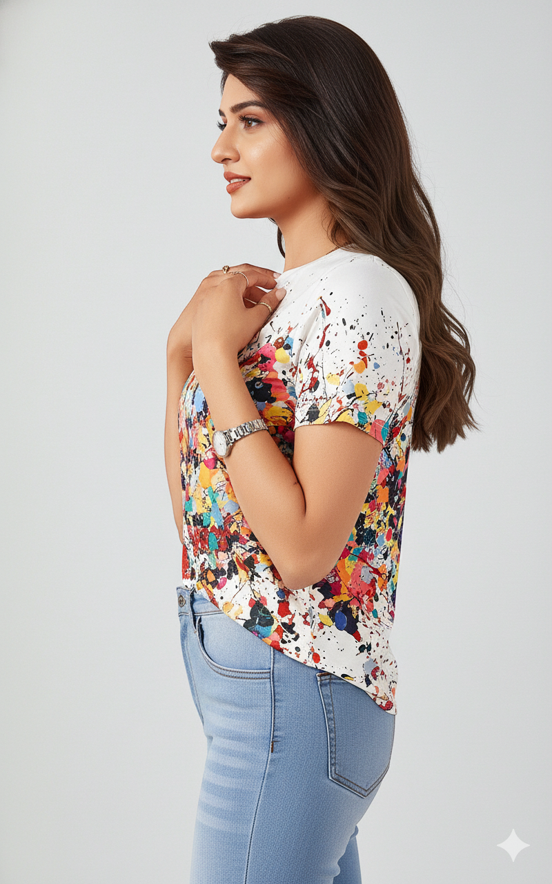 Urban Splash Printed T-Shirt – Multi Color