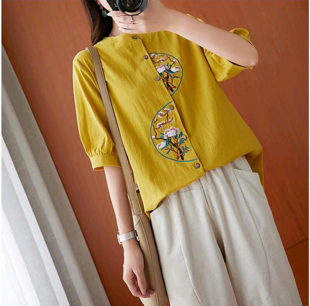 Sunbeam Harmony Embroidered Cotton Top