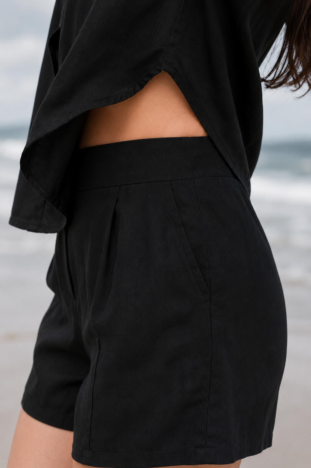 Summer Luxe Sleeveless Co-Ord Set – Black