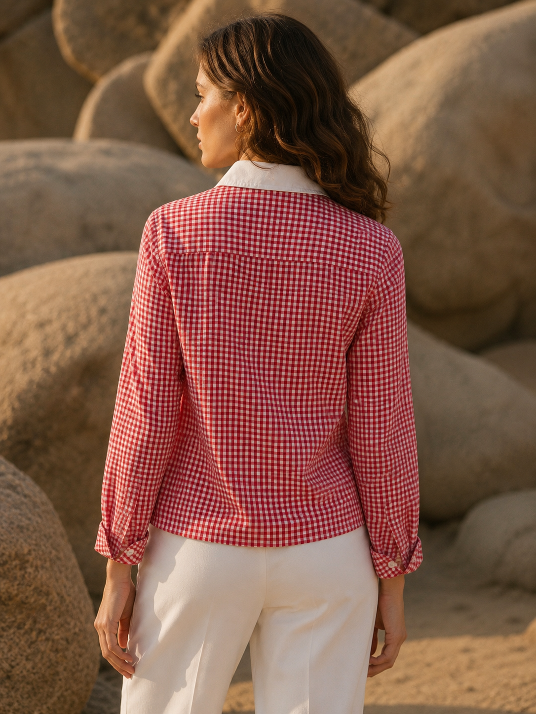 Women’s Gingham Button-Down Shirt