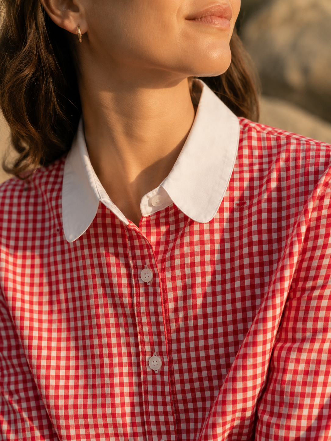 Women’s Gingham Button-Down Shirt