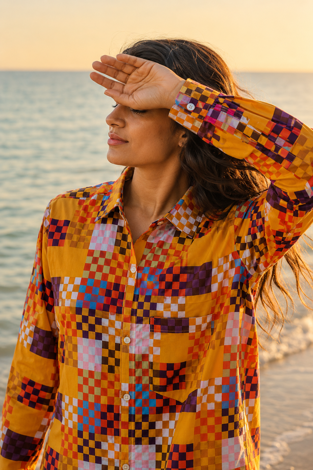 Pixel Pop Printed Shirt – For Women
