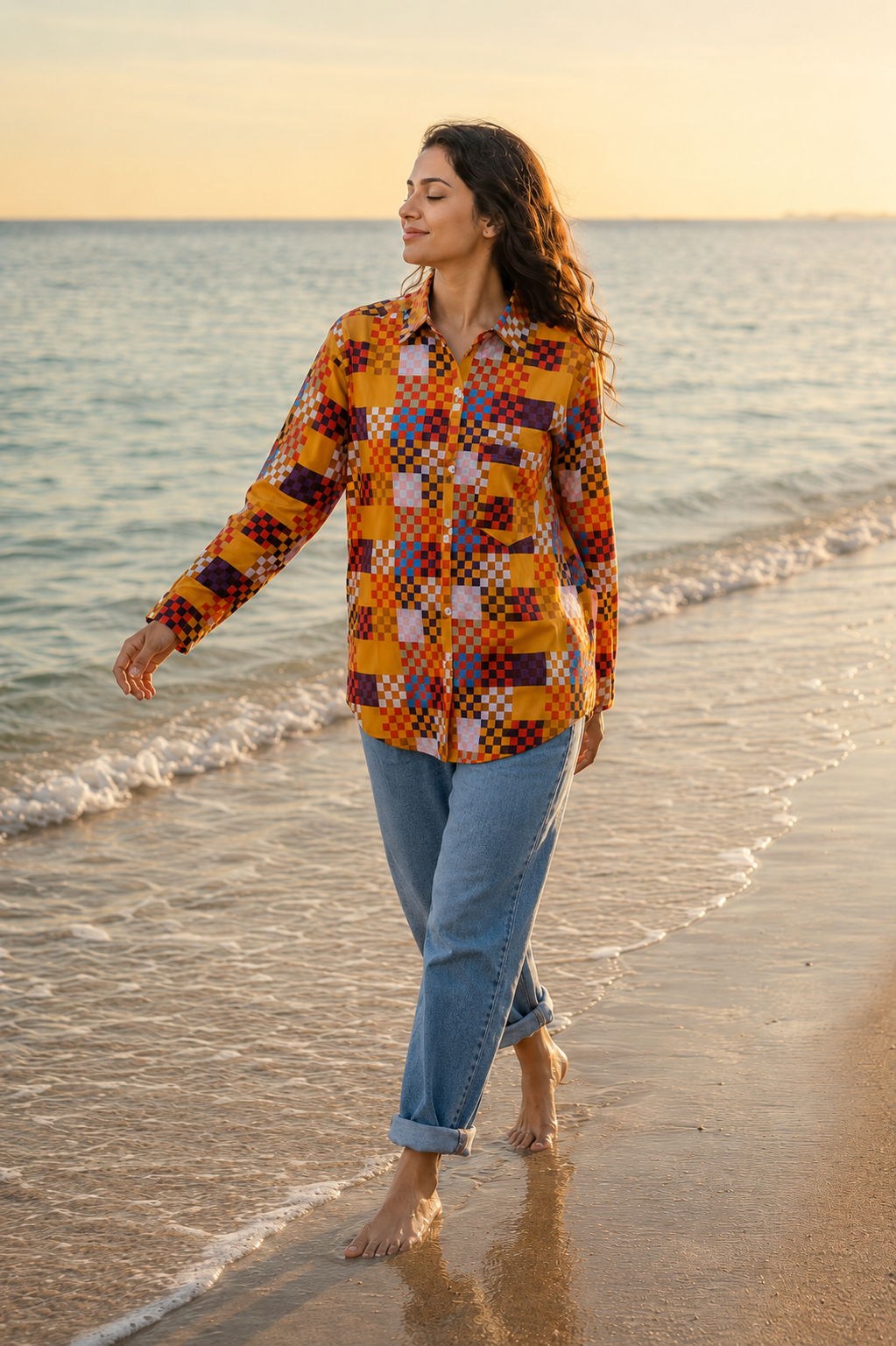 Pixel Pop Printed Shirt – For Women