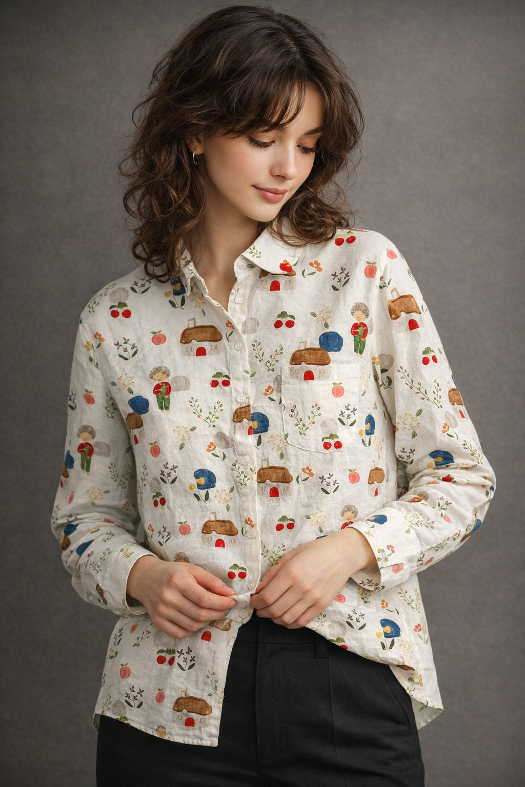 Cottage Bloom Printed Shirt – For Women