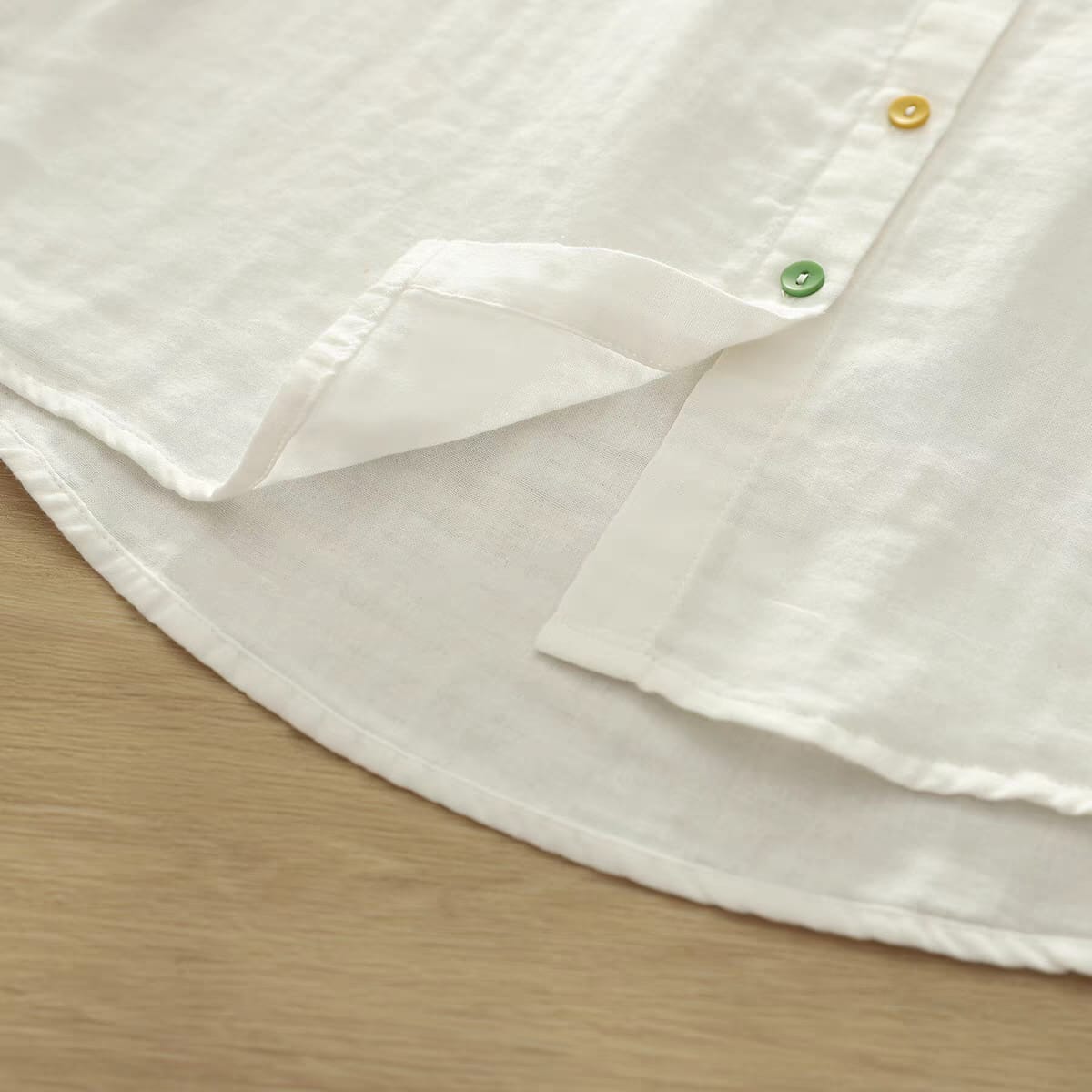 Meadow Mist Shirt Playful Elegance in Pastel Stitches