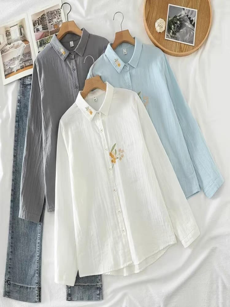 Blossom Buds Embroidered Shirt