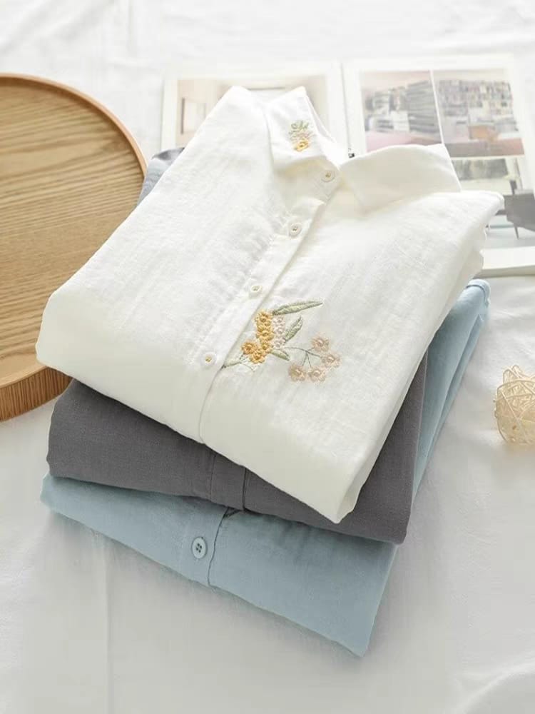 Blossom Buds Embroidered Shirt