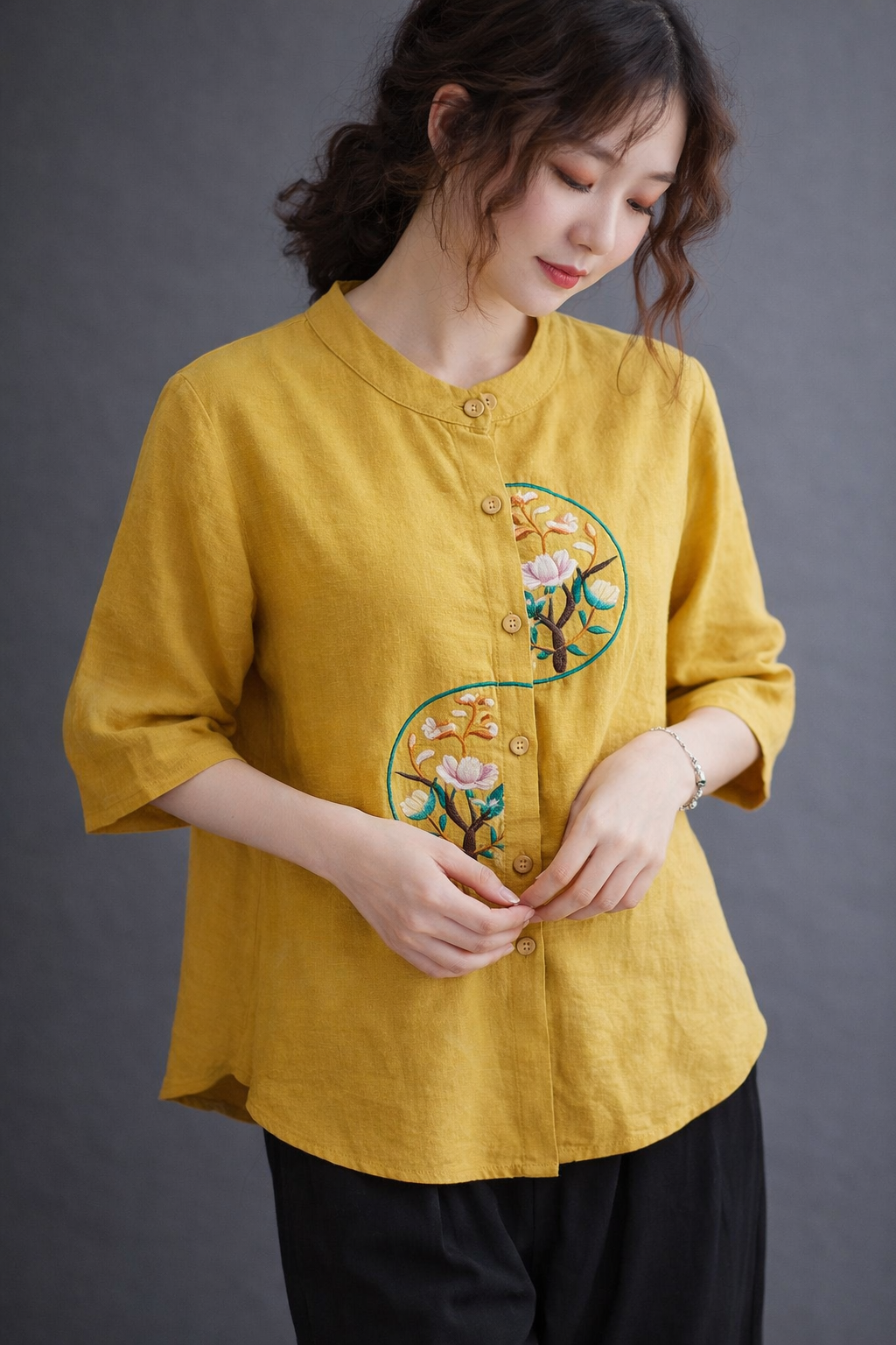 Sunbeam Harmony Embroidered Cotton Top