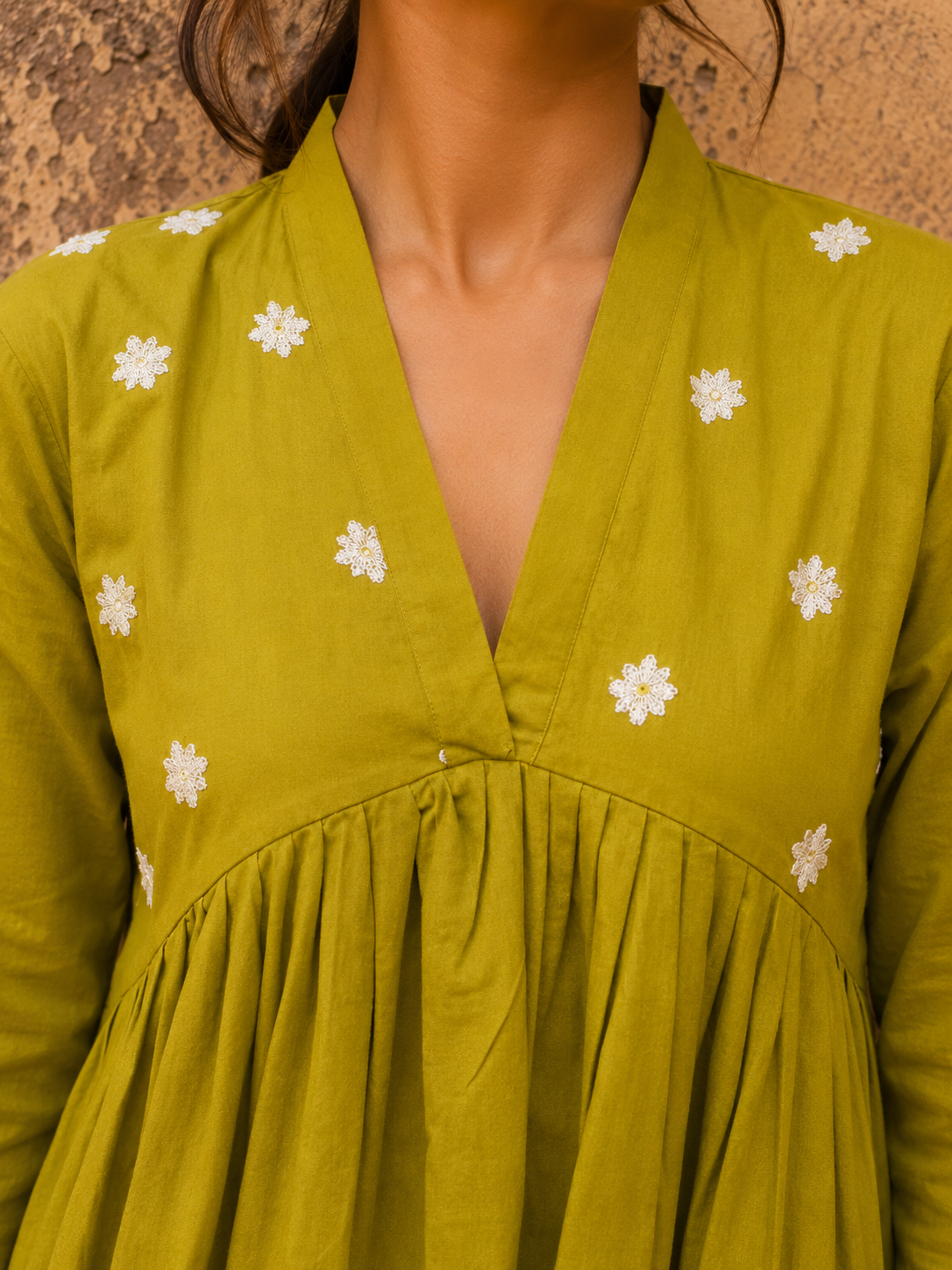 Olive Grace Embroidered Tunic Top