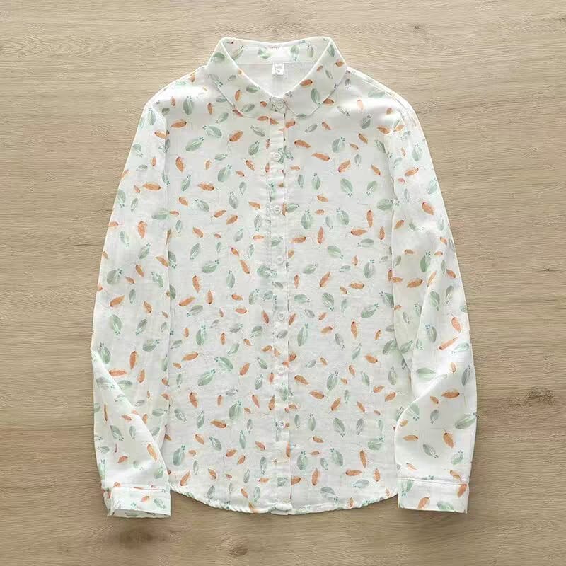 Whisper Leaves Printed Shirt β For Women