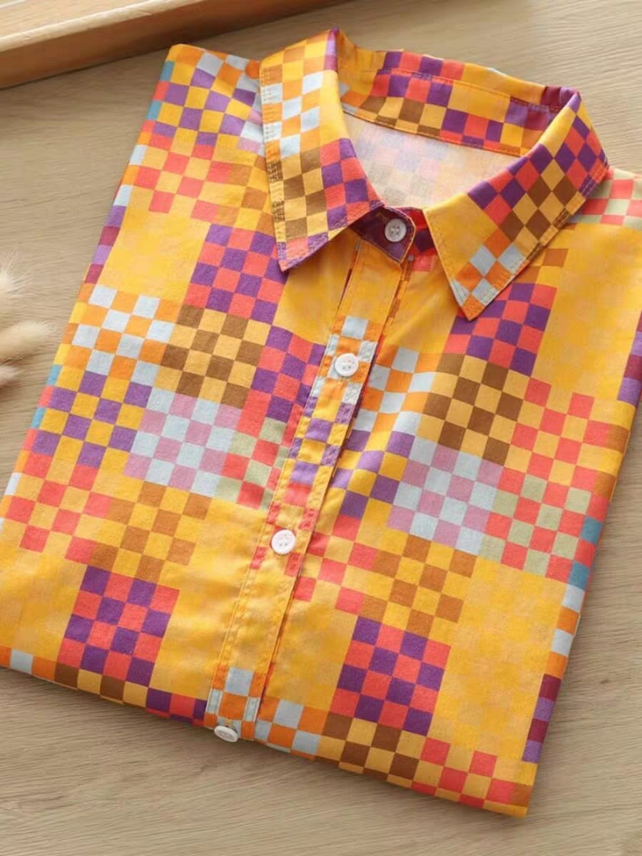 Pixel Pop Printed Shirt – For Women