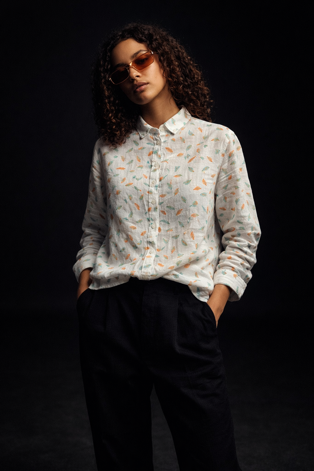 Whisper Leaves Printed Shirt – For Women