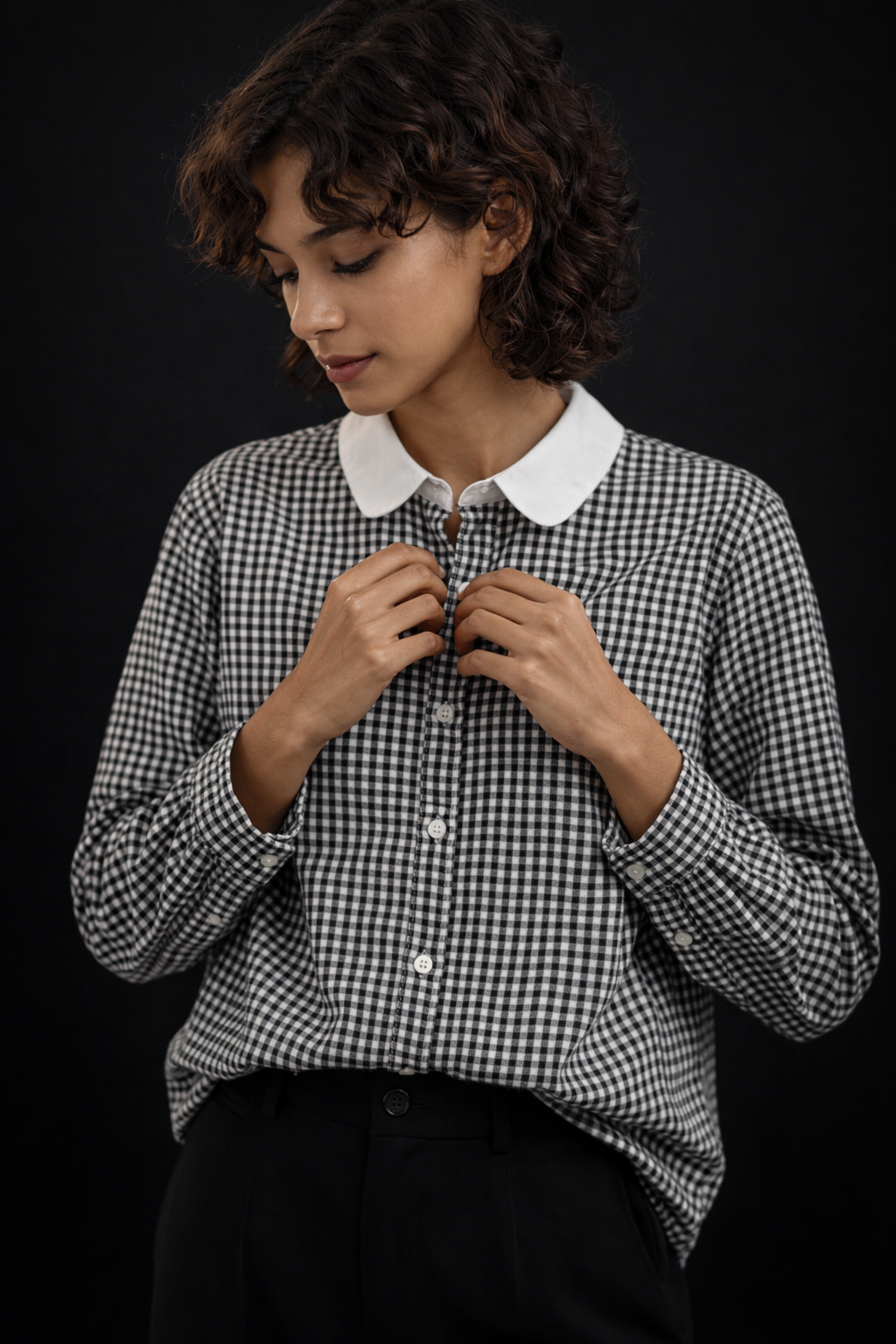 Women’s Gingham Button-Down Shirt