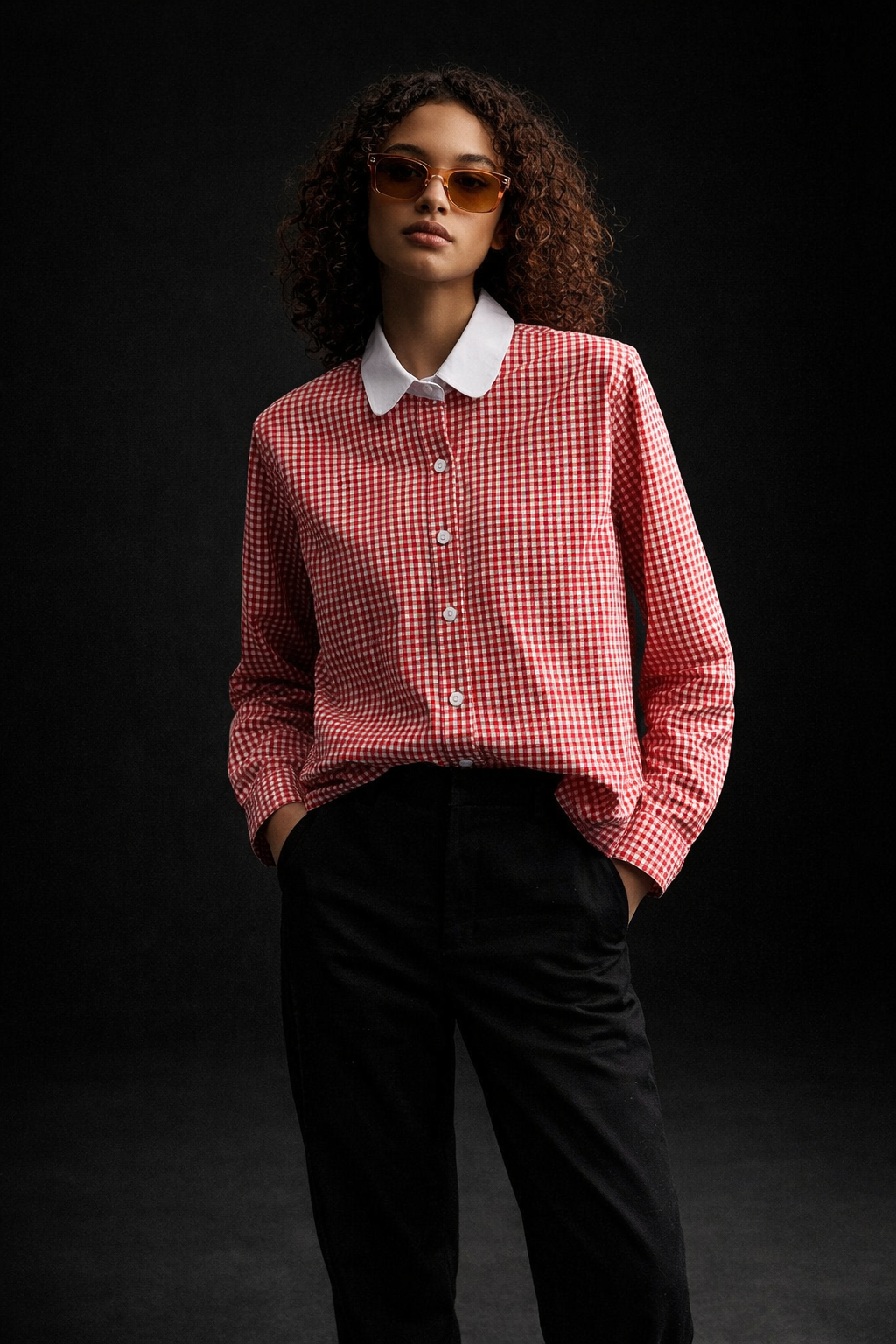 Women’s Gingham Button-Down Shirt