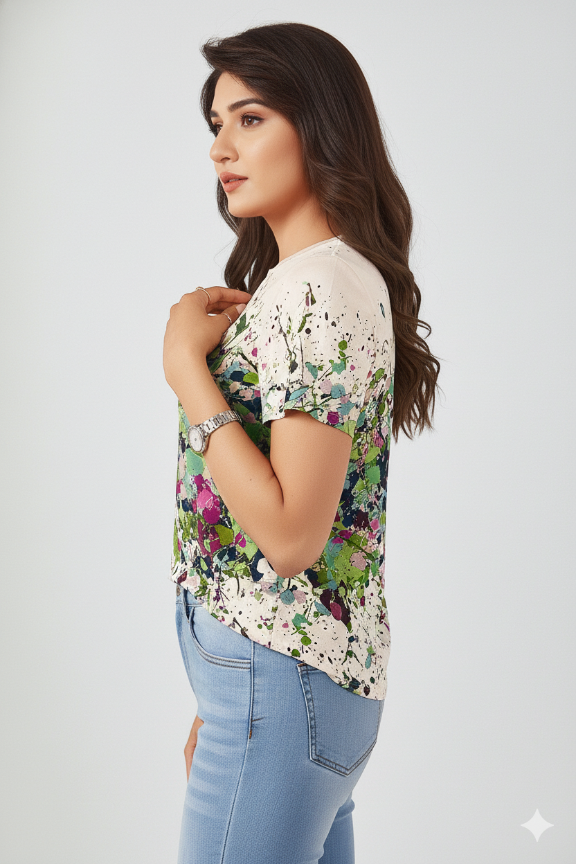 Urban Splash Printed T-Shirt – Green Multi