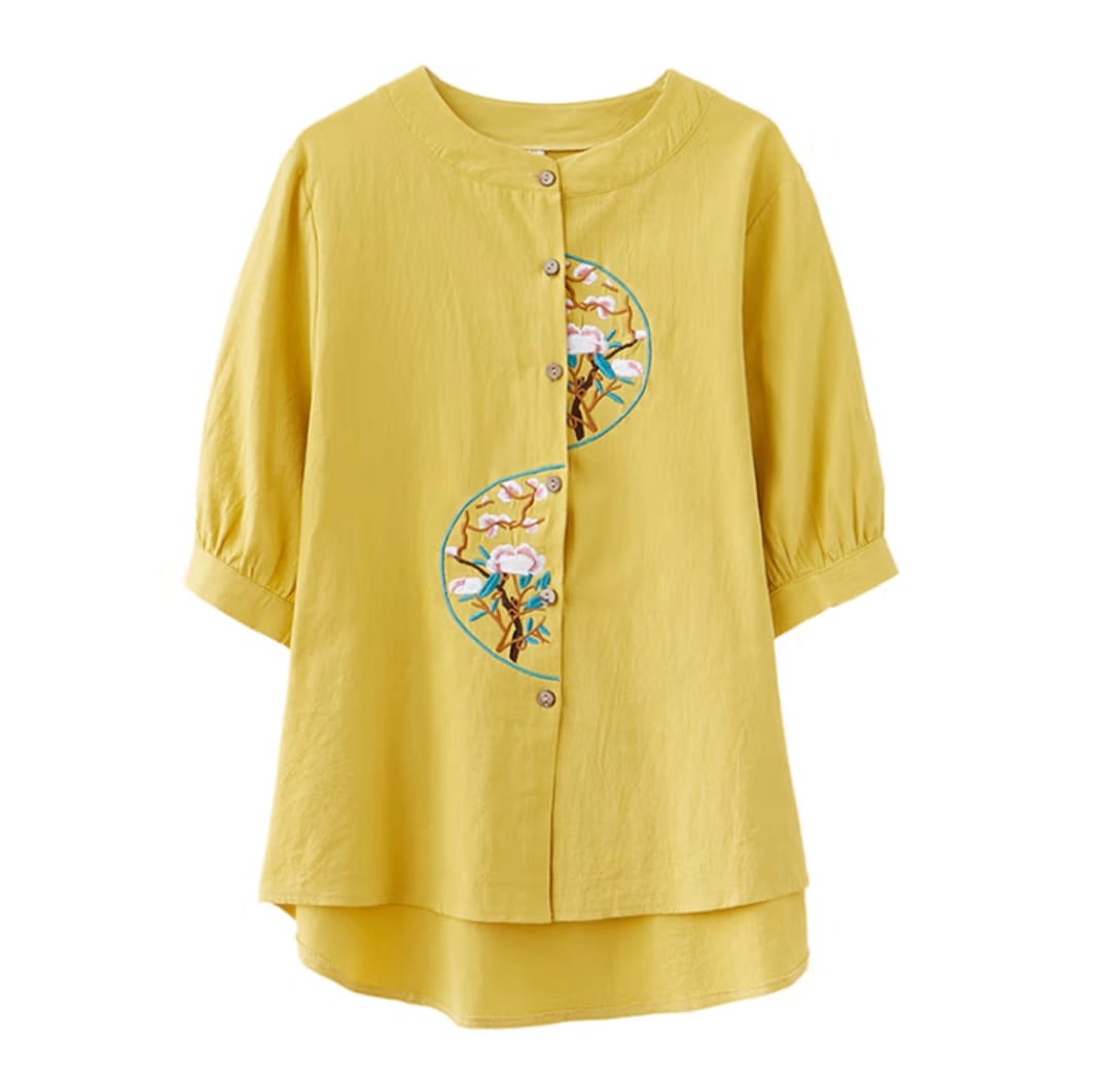 Sunbeam Harmony Embroidered Cotton Top