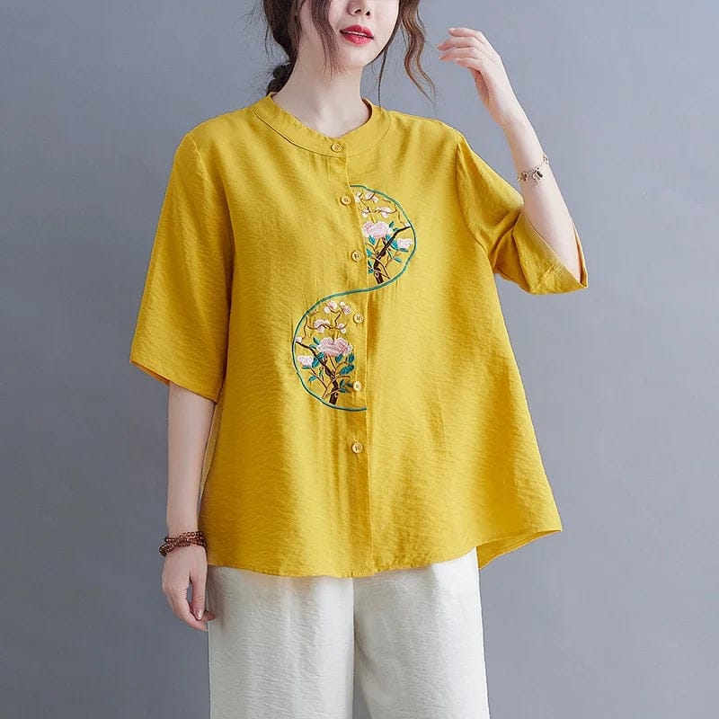 Sunbeam Harmony Embroidered Cotton Top