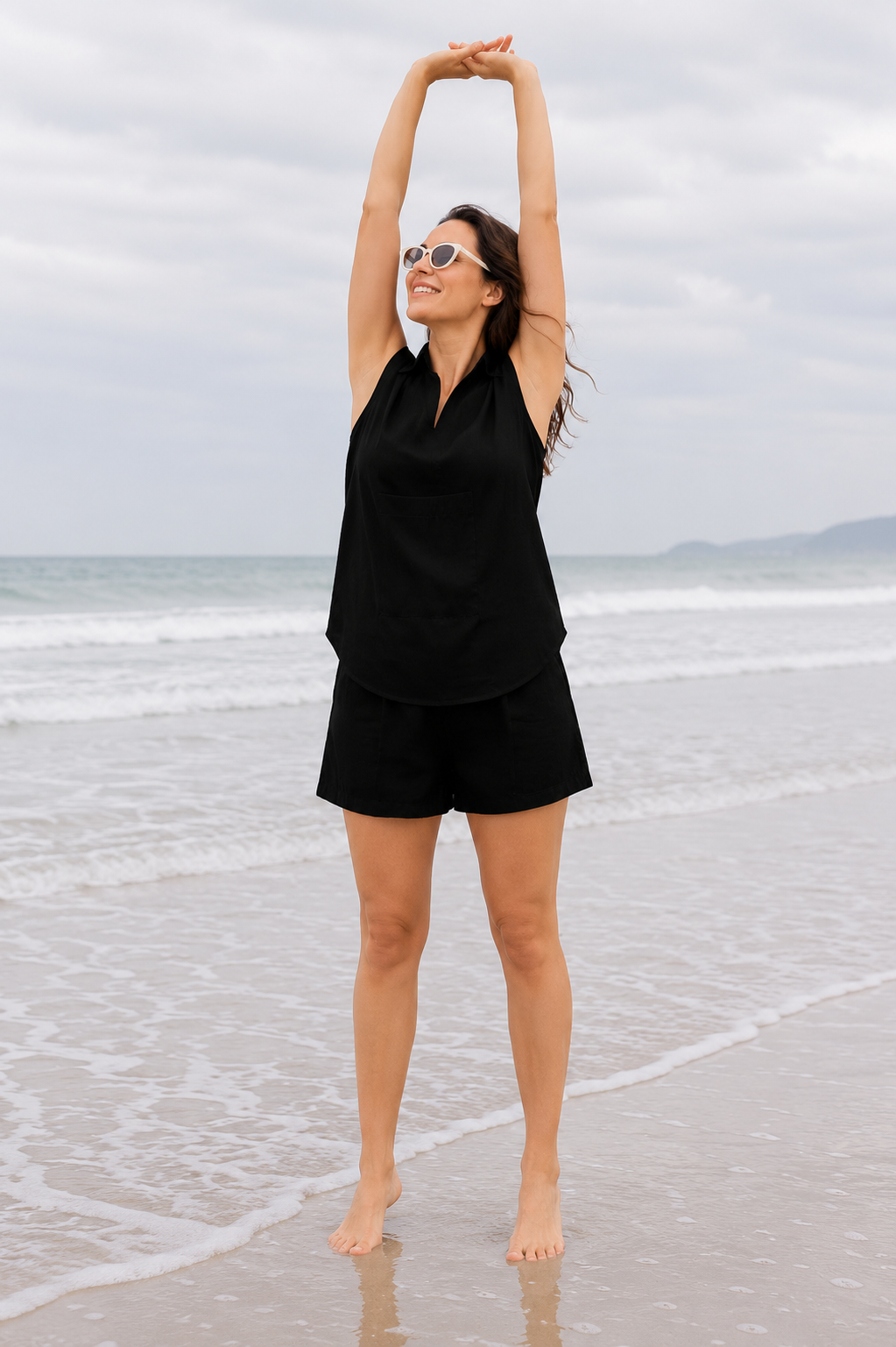 Summer Luxe Sleeveless Co-Ord Set – Black