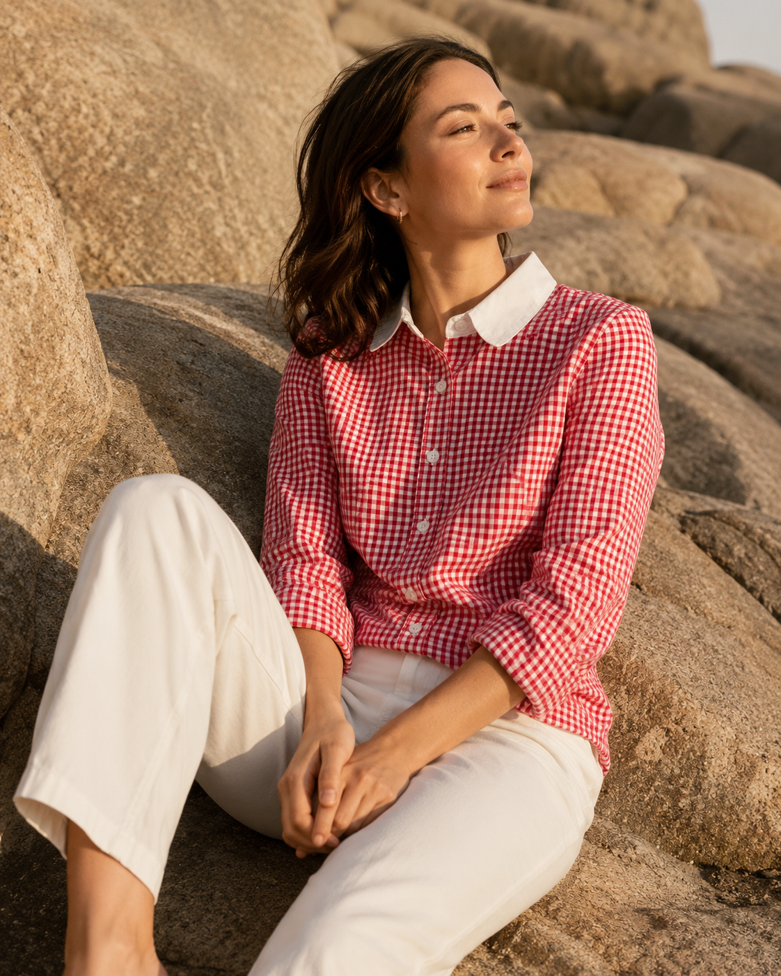 Women’s Gingham Button-Down Shirt