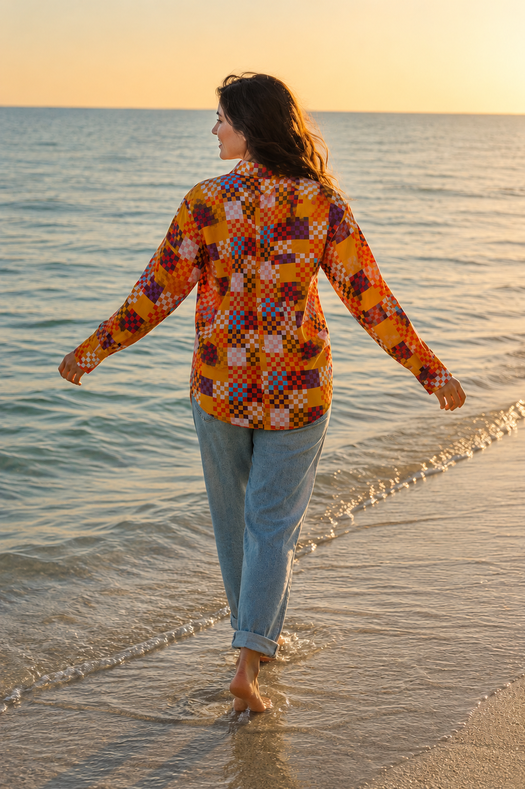 Pixel Pop Printed Shirt – For Women