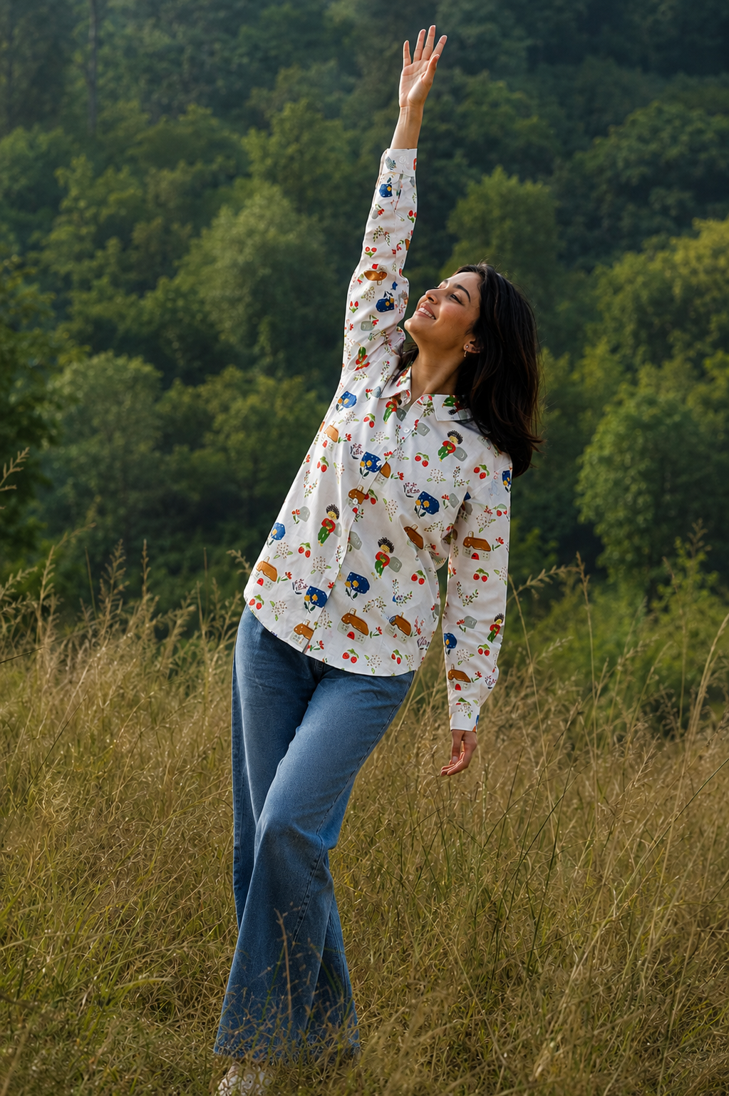 Cottage Bloom Printed Shirt – For Women