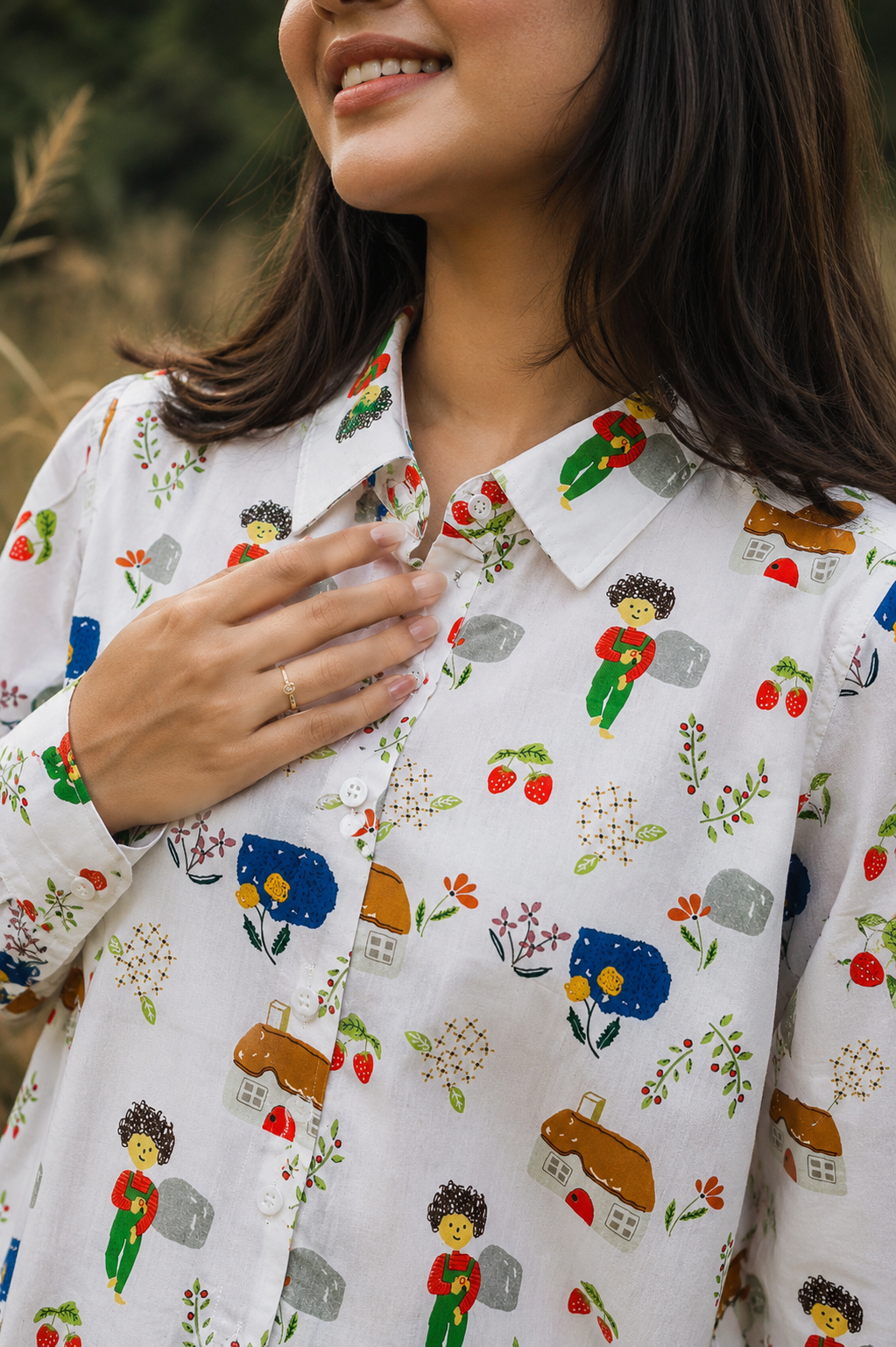 Cottage Bloom Printed Shirt – For Women