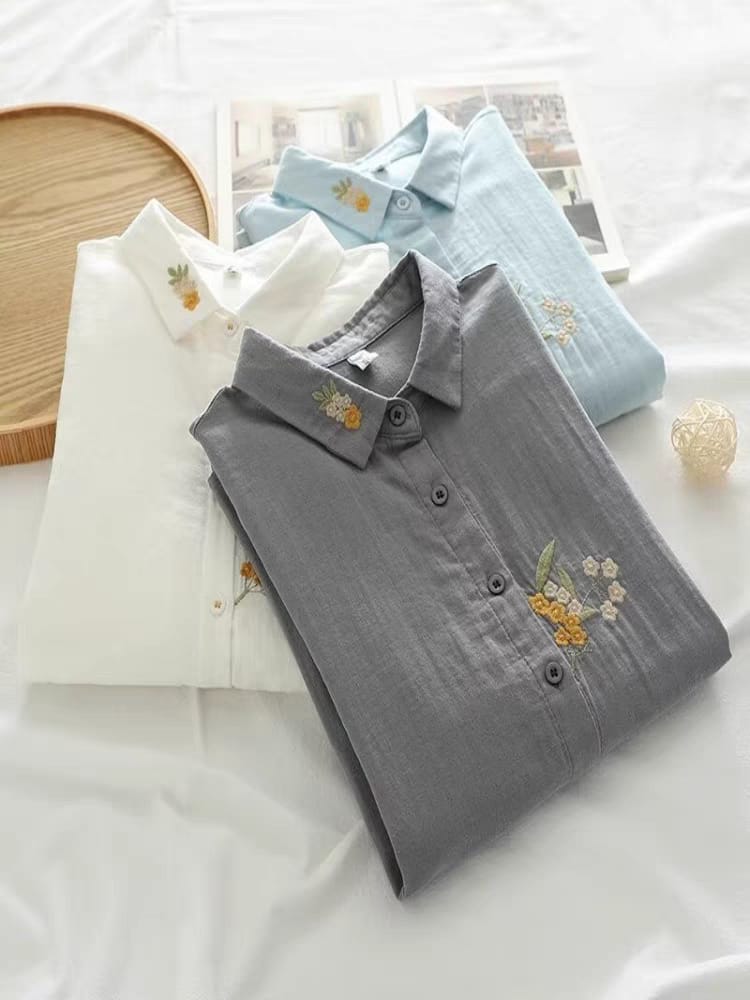 Blossom Buds Embroidered Shirt