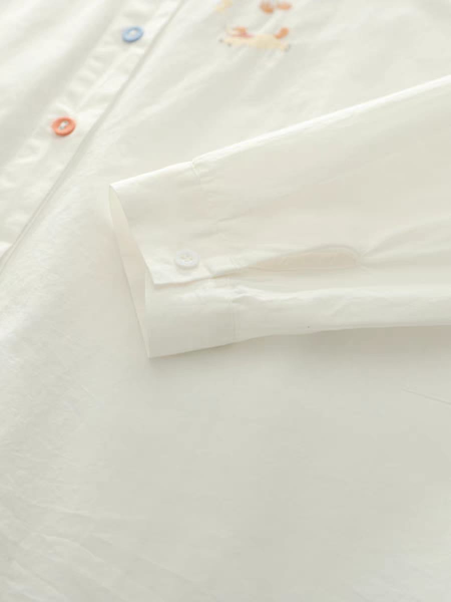 Playful Pals Embroidered Cotton Shirt