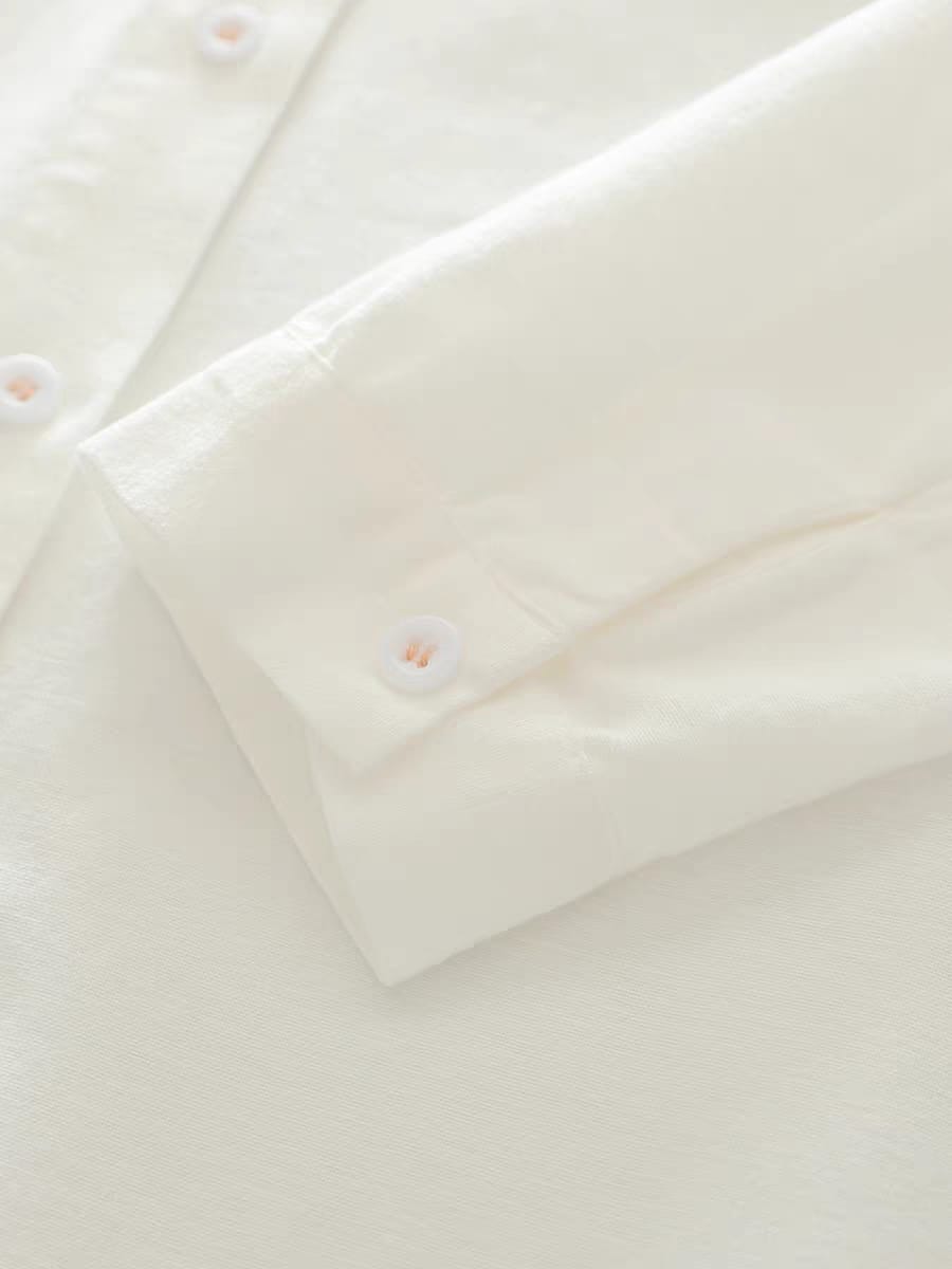 Leaf Whisper Minimalist Embroidered Shirt