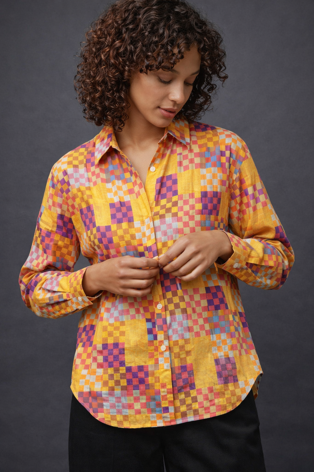 Pixel Pop Printed Shirt – For Women