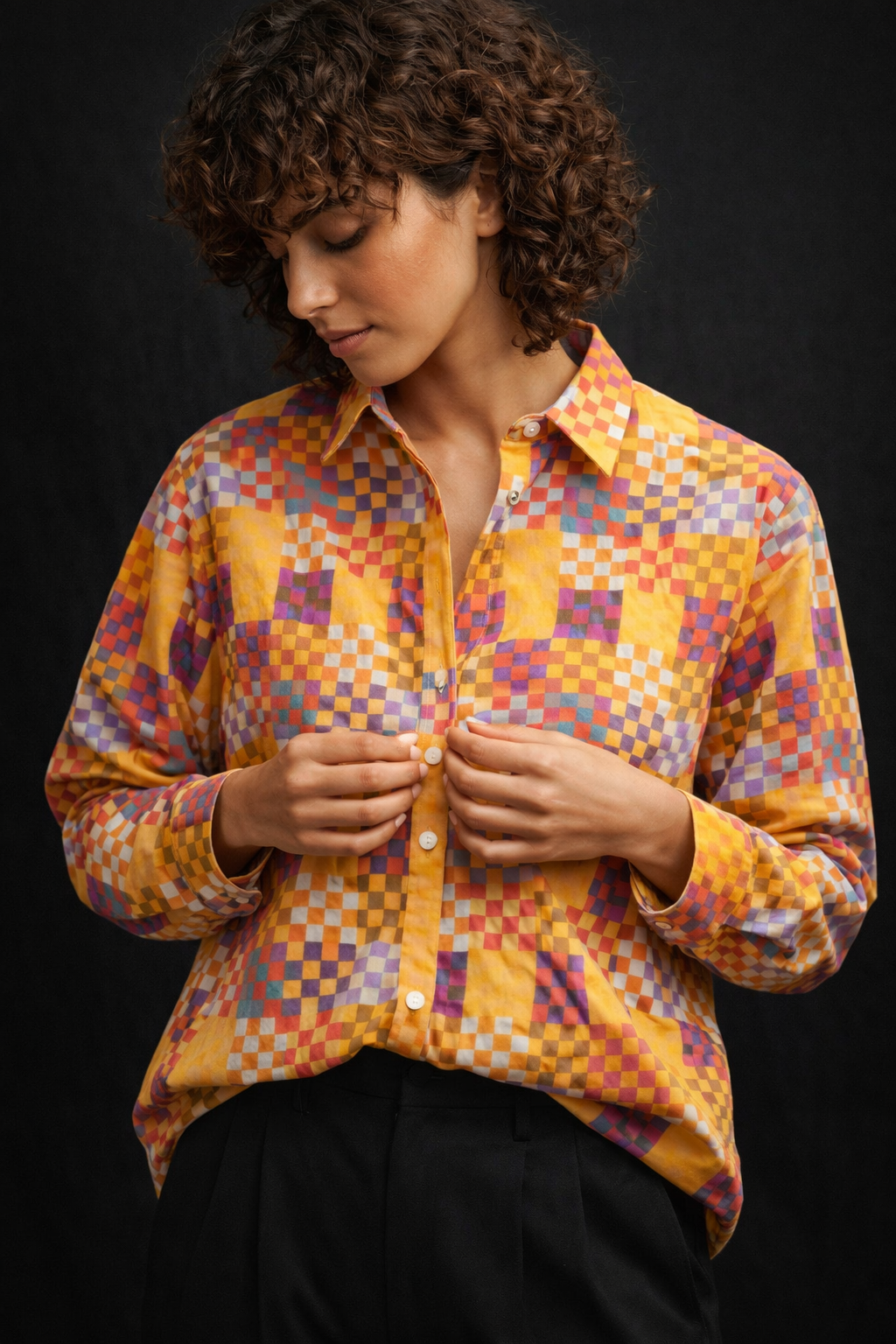 Pixel Pop Printed Shirt – For Women