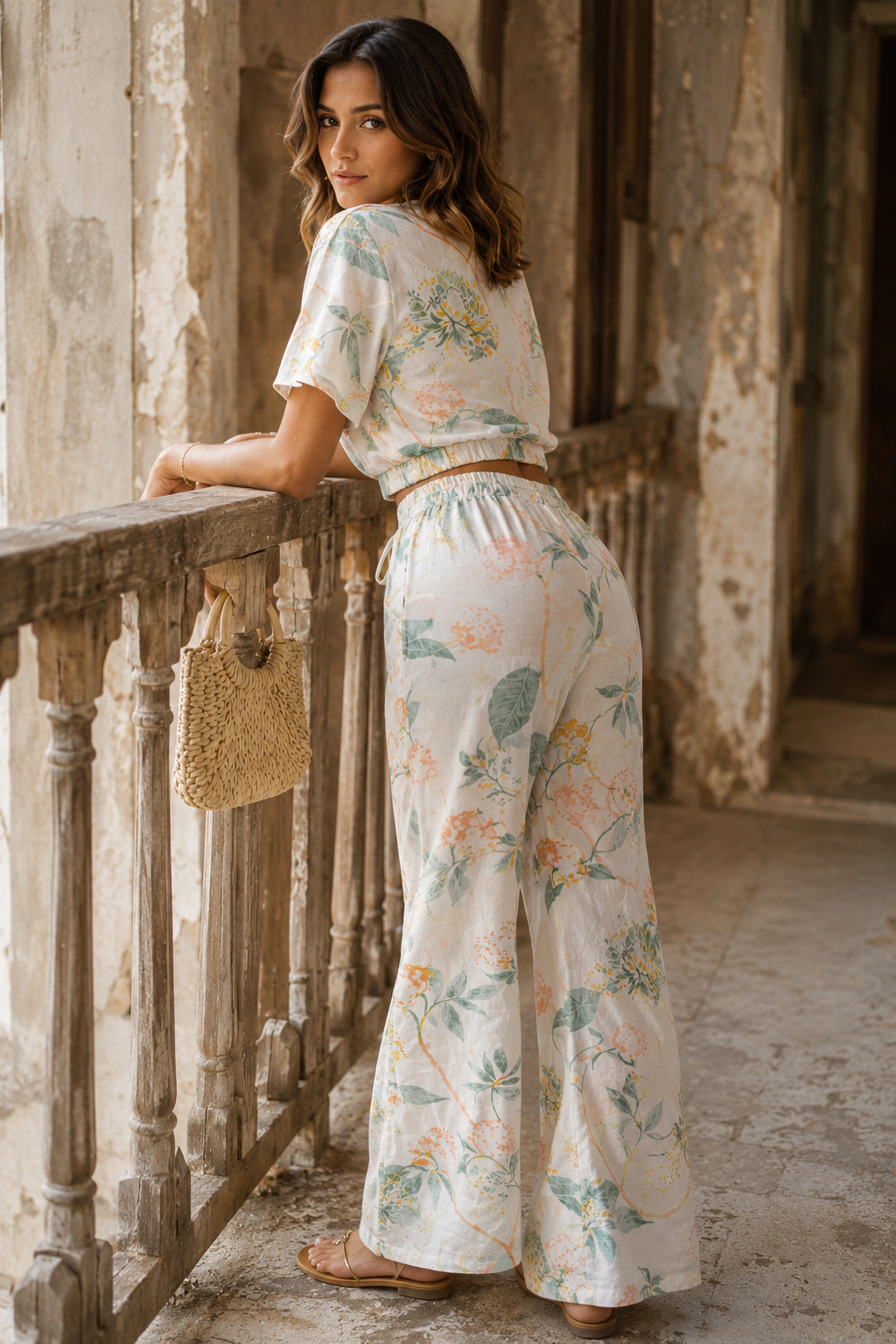 Summer Bloom Co-Ord Set – Floral Ivory