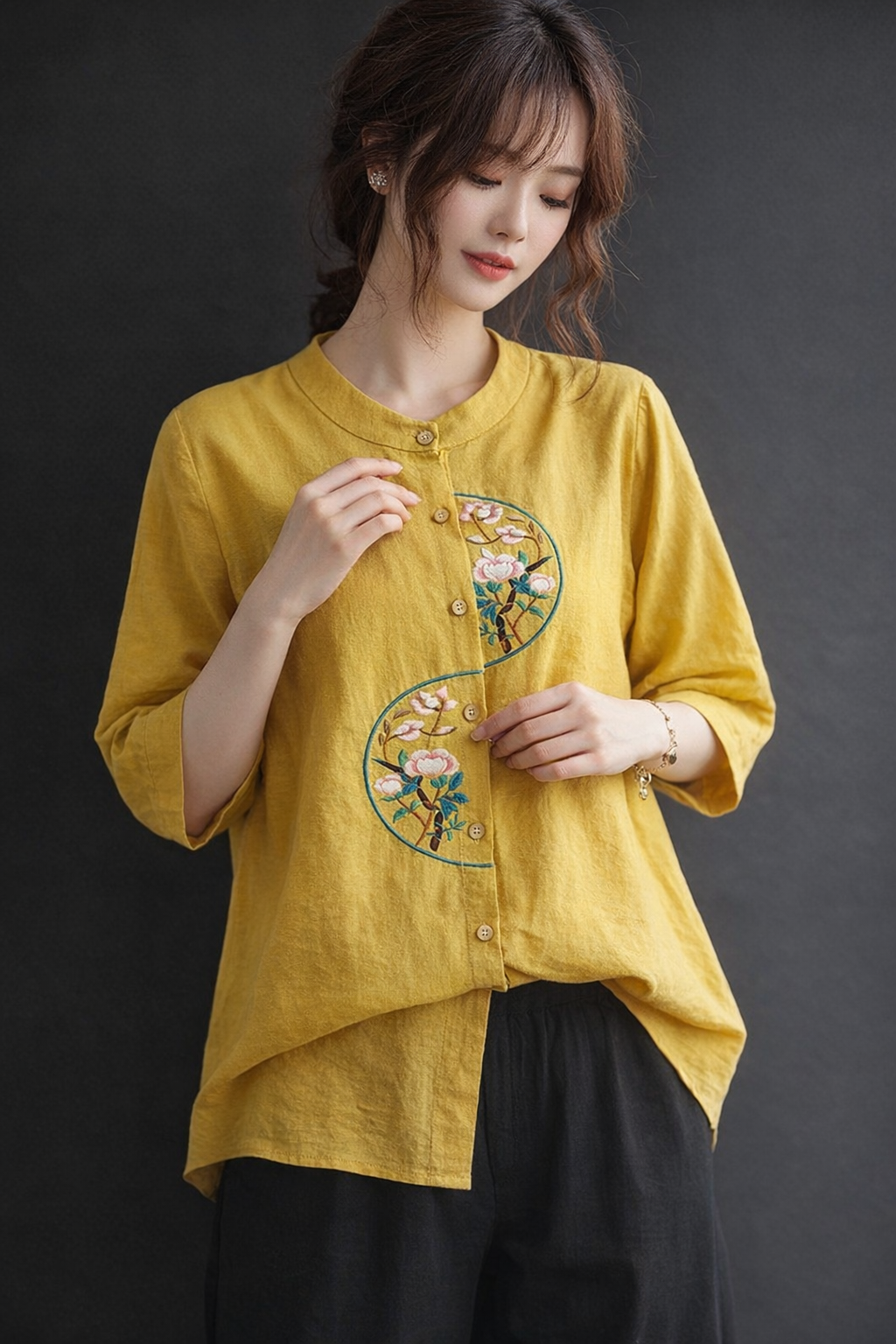 Sunbeam Harmony Embroidered Cotton Top