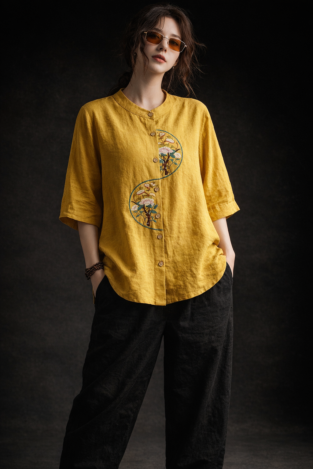 Sunbeam Harmony Embroidered Cotton Top