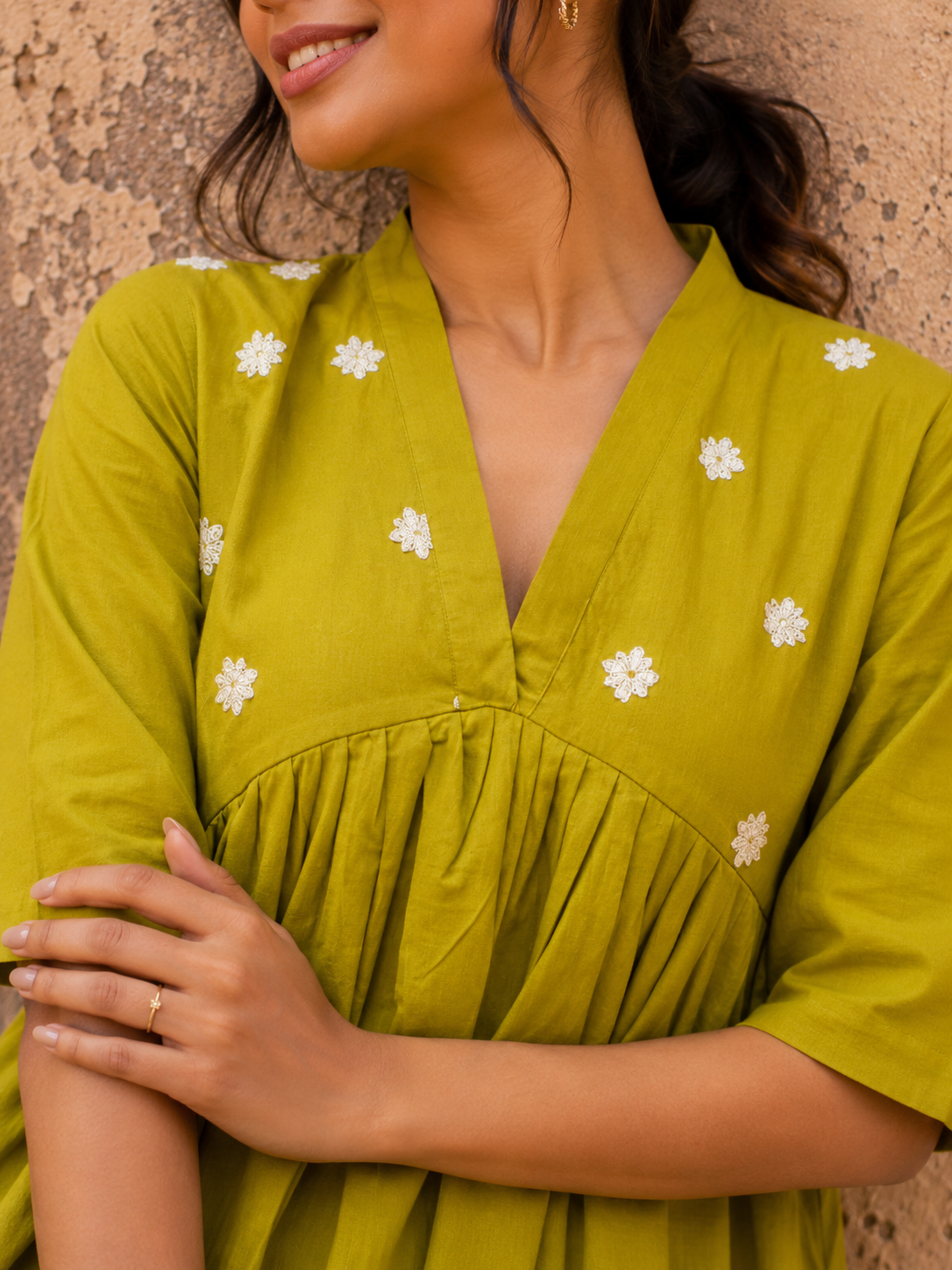 Olive Grace Embroidered Tunic Top