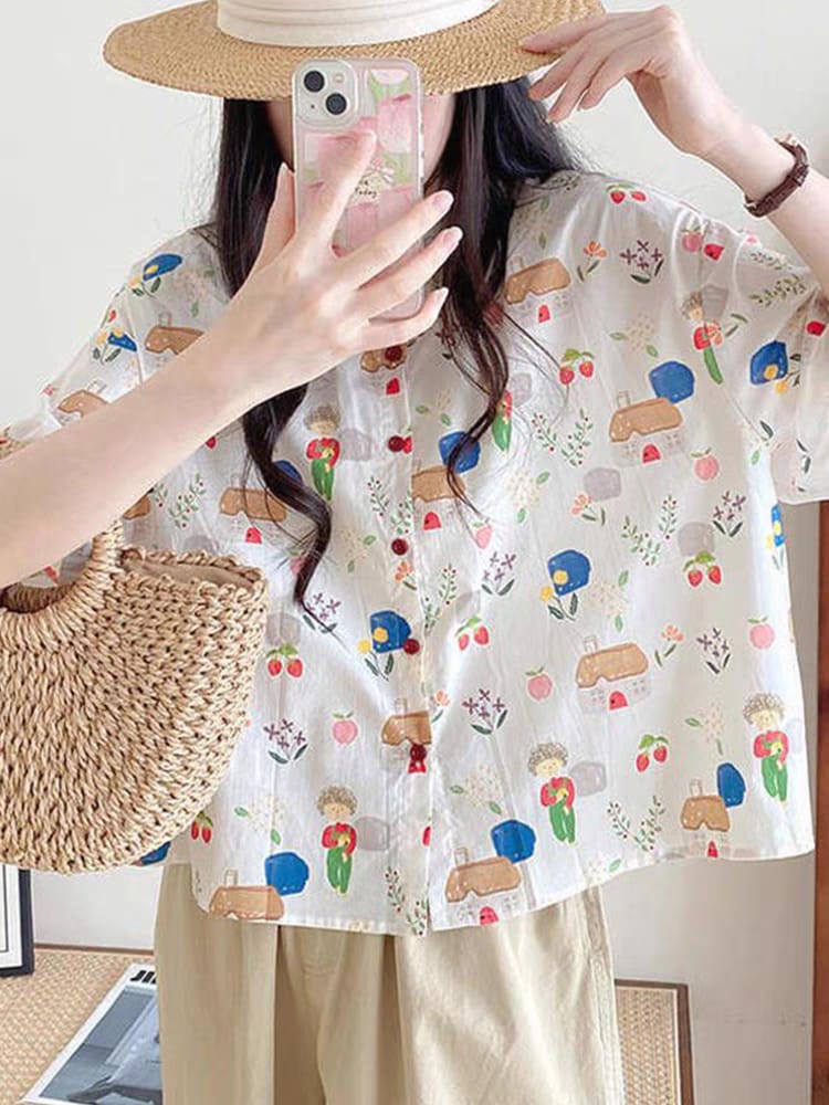 Cottage Bloom Printed Shirt – For Women