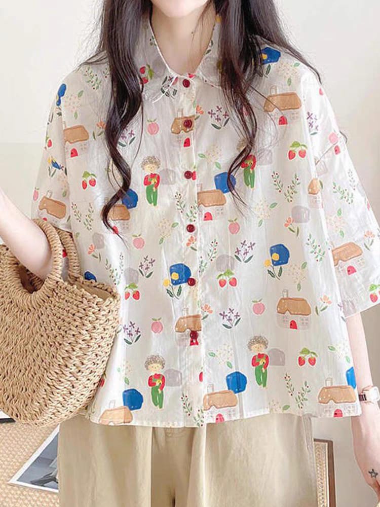 Cottage Bloom Printed Shirt – For Women