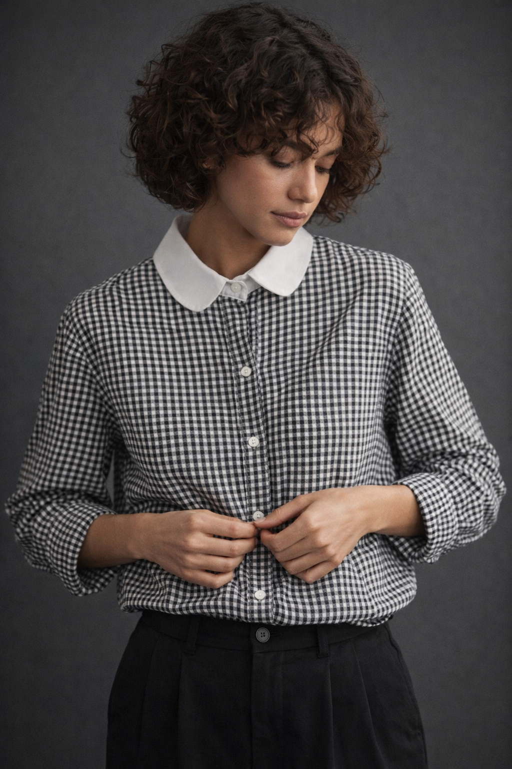Women’s Gingham Button-Down Shirt