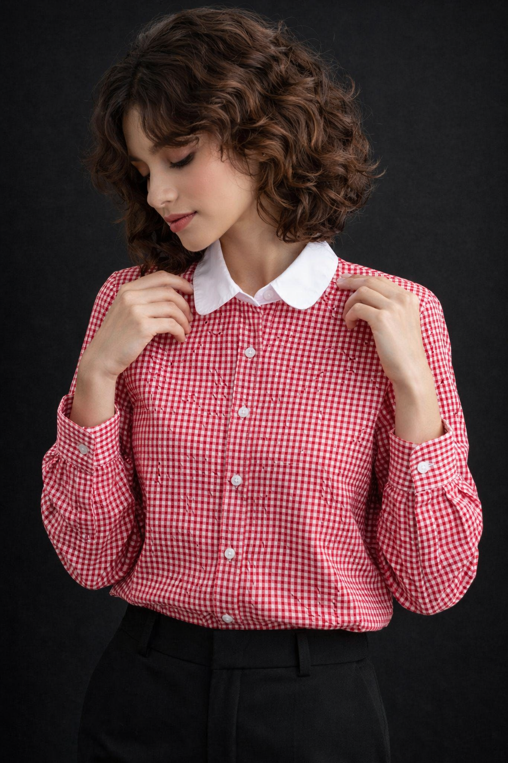 Women’s Gingham Button-Down Shirt