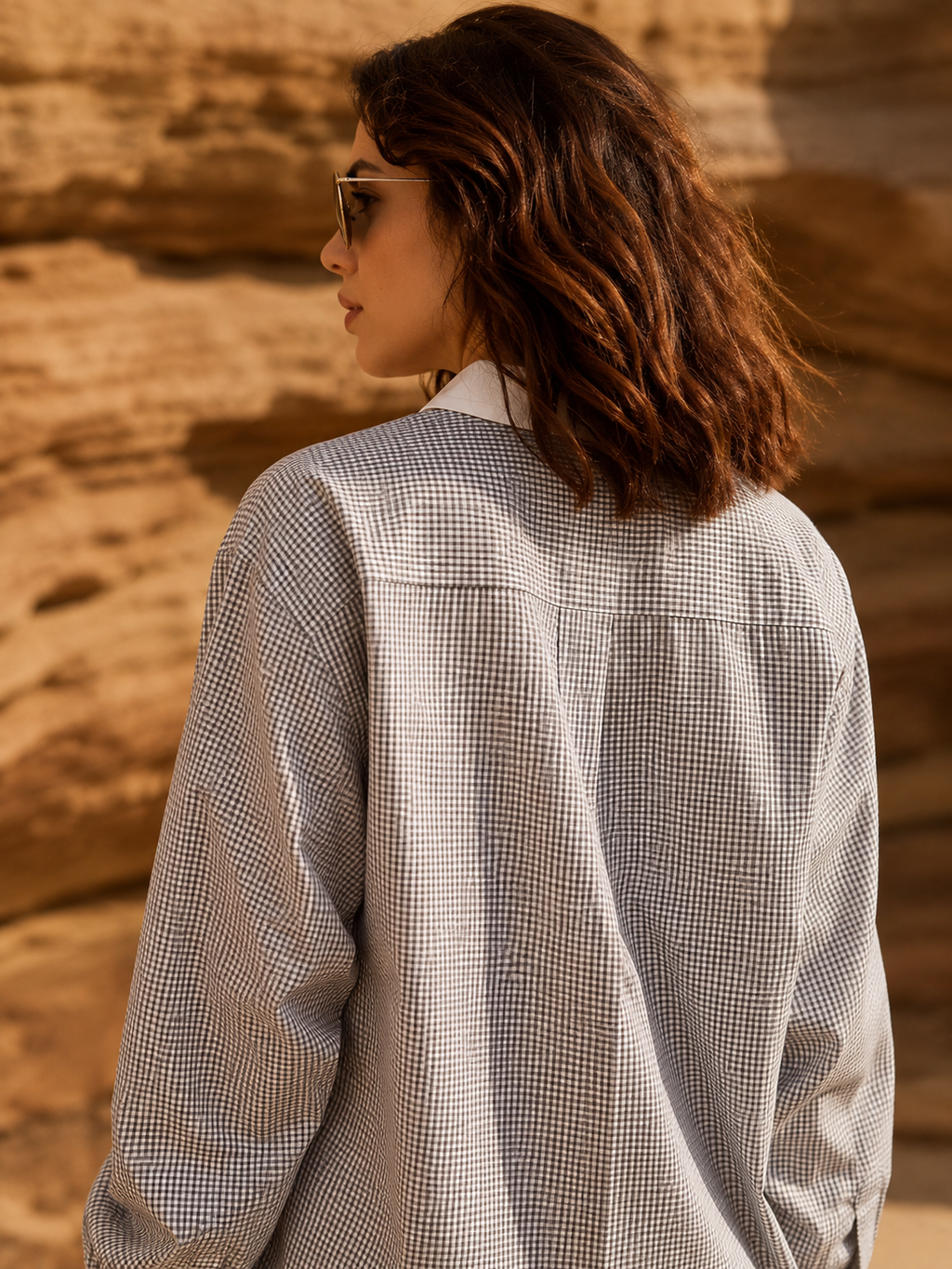 Women’s Gingham Button-Down Shirt