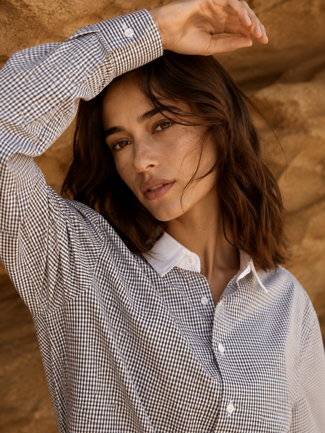 Women’s Gingham Button-Down Shirt