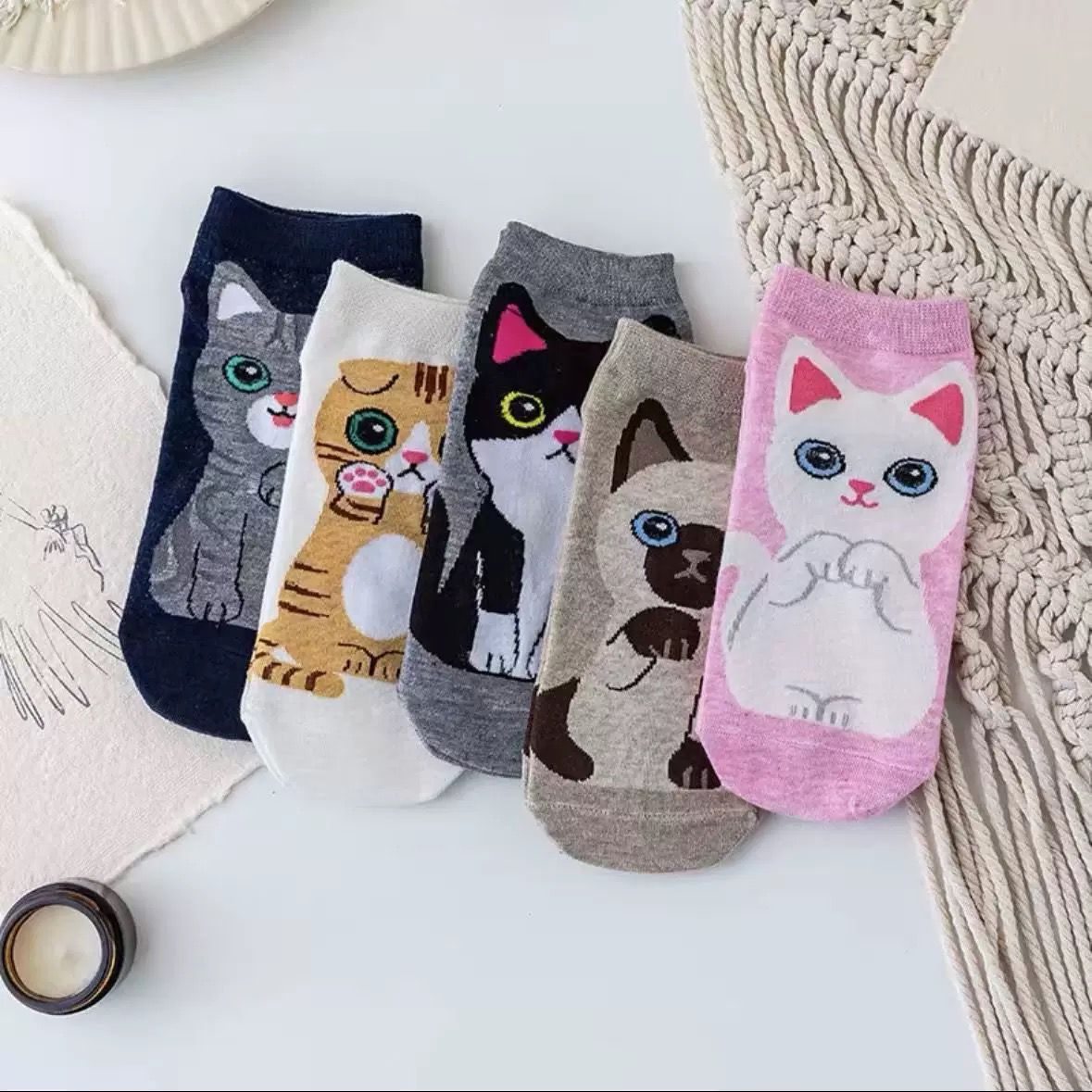 Women’s Cute Cartoon Ankle Socks – Fun & Comfortable