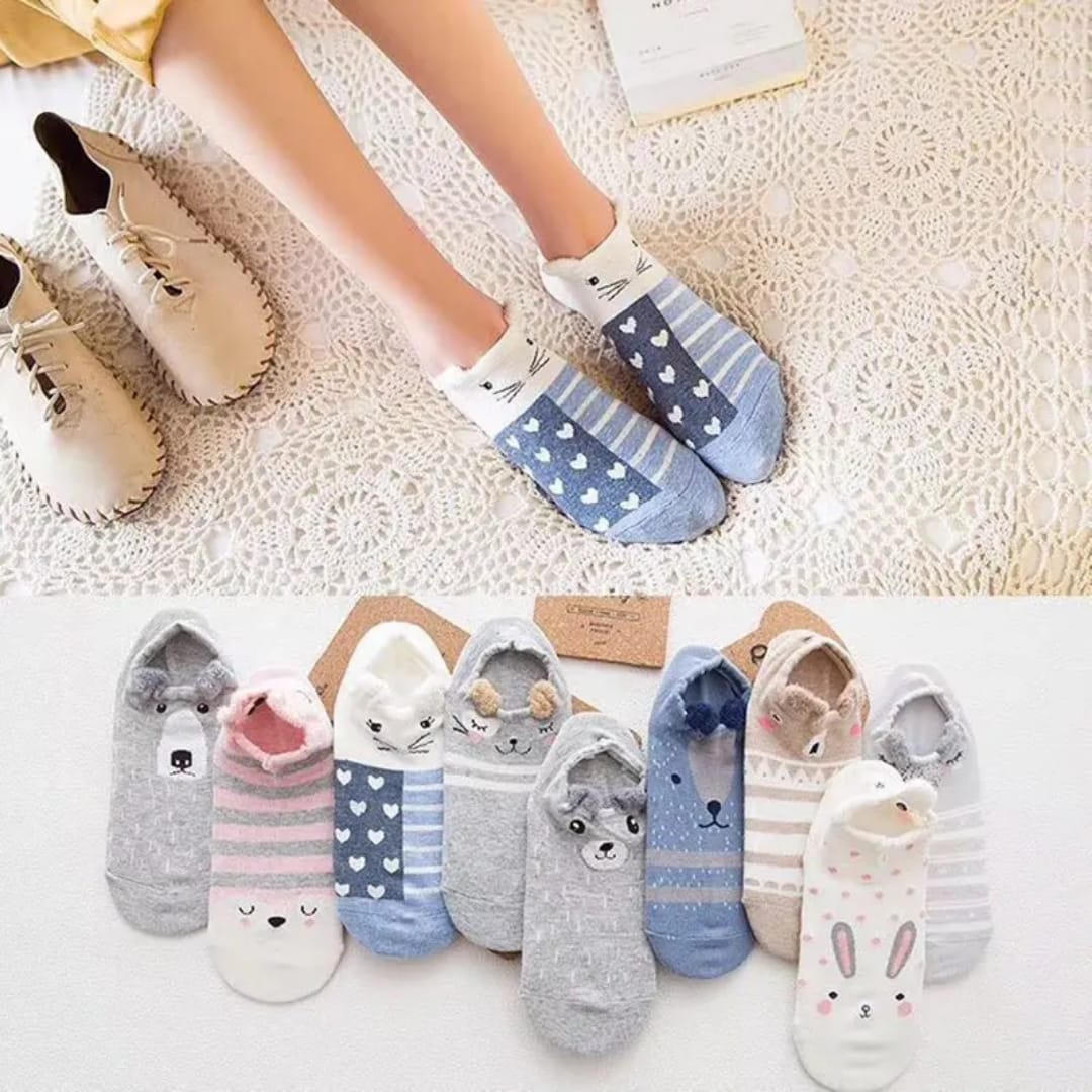 Women’s Cute Printed Ankle Socks – Soft, Cozy & Adorable